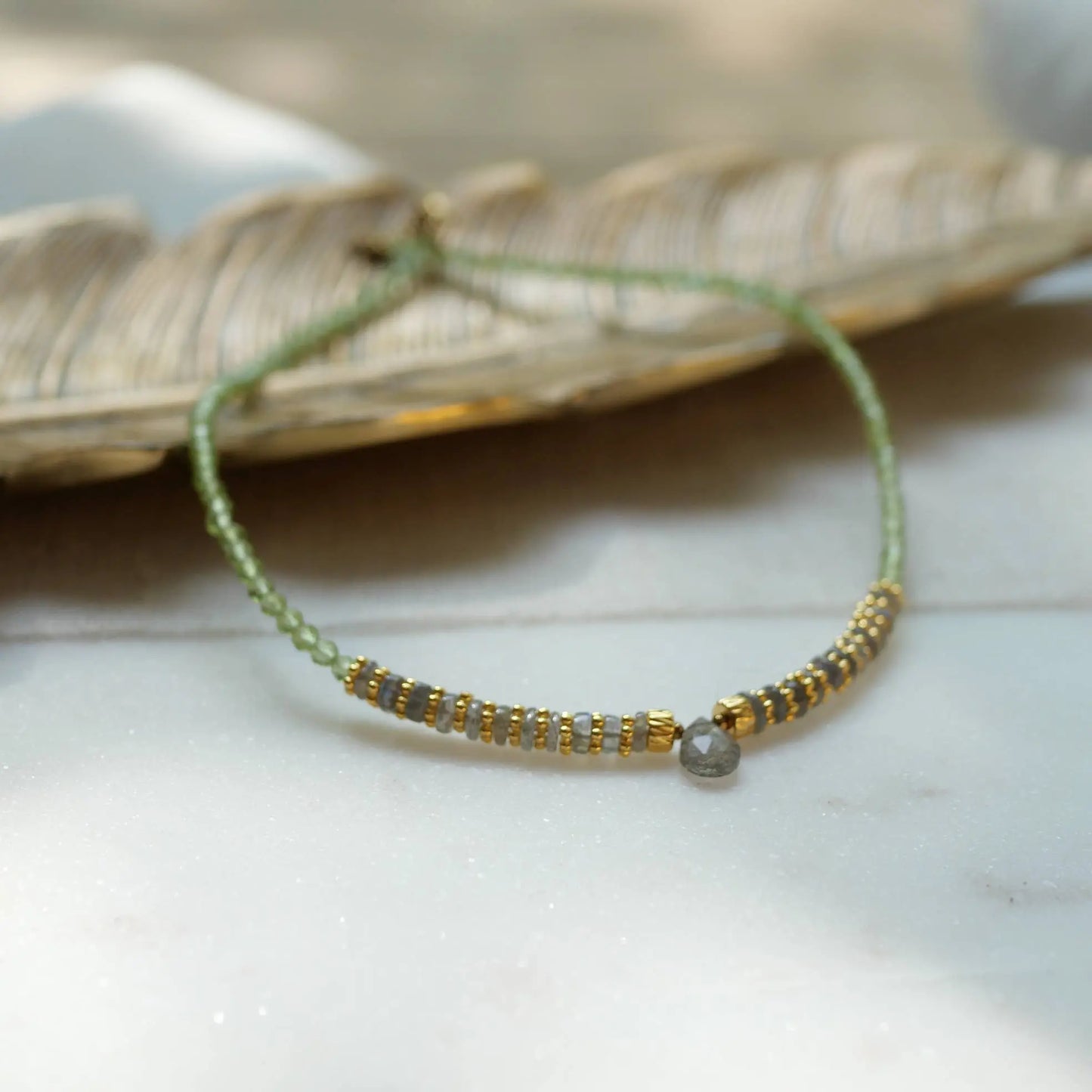 COLLIER PERIDOT LABRADORIT ALISHA