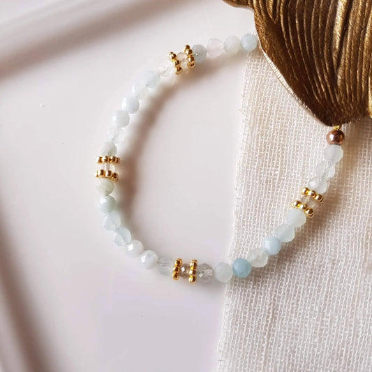 Bracelet Néréide en aigue-marine et labradorite, vue 1