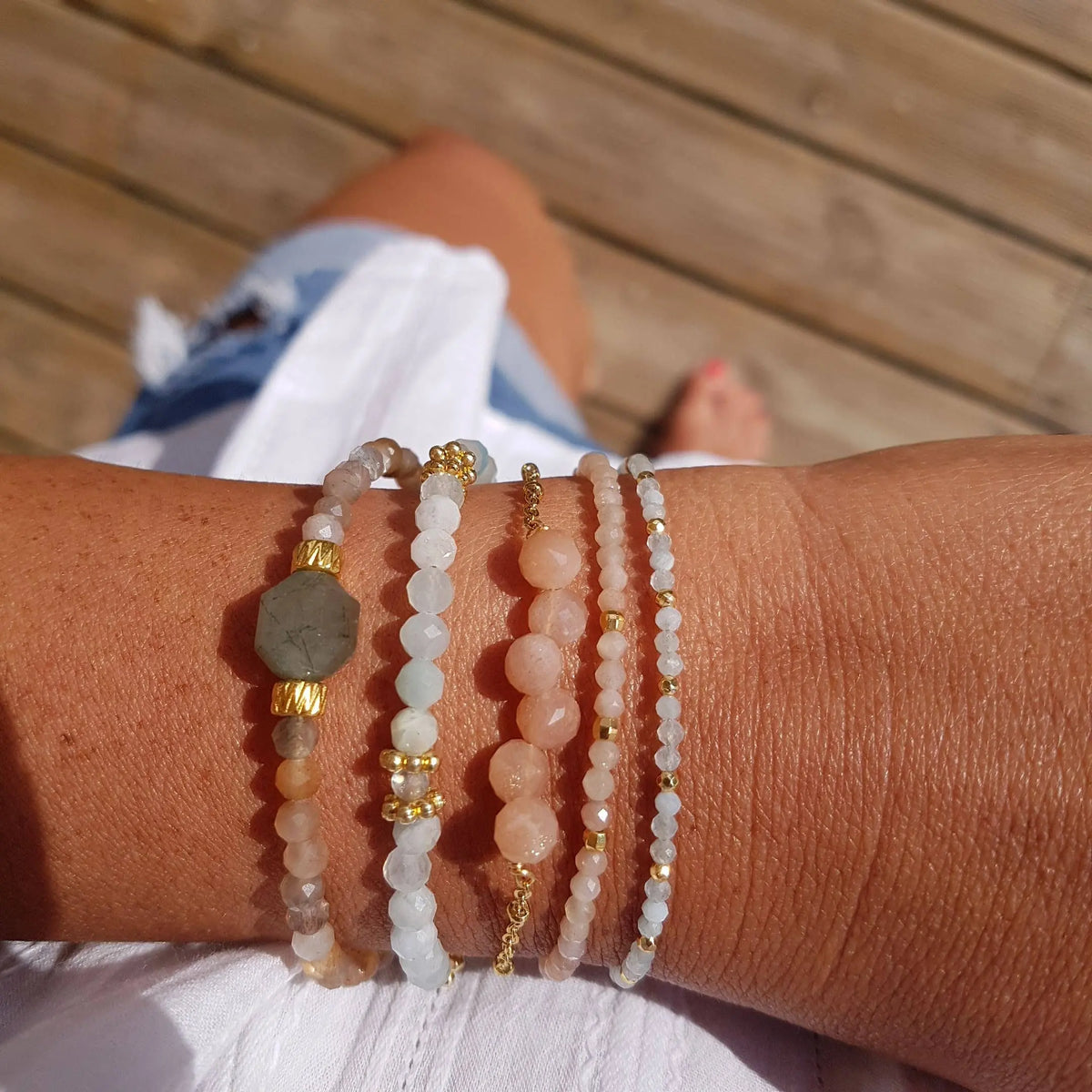 Bracelet Néréide en aigue-marine et labradorite, vue 2