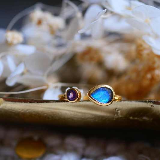 Bague Oya en améthyste et labradorite